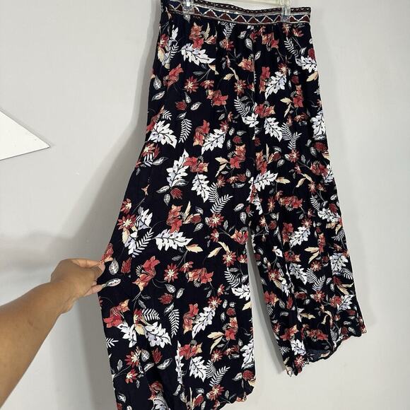 JAASE Boho Festival Floral Wide Leg Palazzo Pants Travel Sequins Hippie Resort - Picture 8 of 12